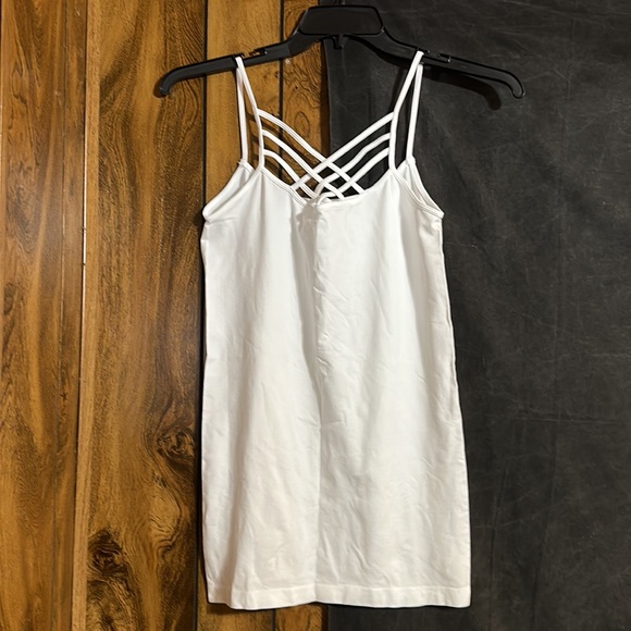White Triple Criss Cross Tank top OS - Picture 1 of 4